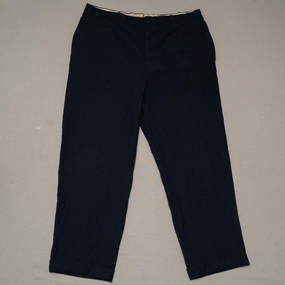 Vintage 40s 50s Mens Pin‎ Stripe Suit Pant Suspender Button Fly Mens Pants